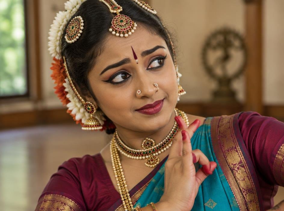 Kuchipudi dancer expressing a story through her eyes