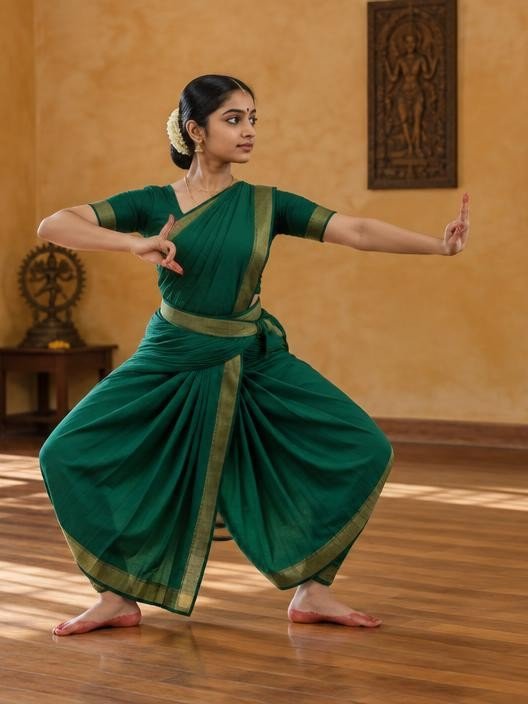 Natya Deepika student demonstrating classical Kuchipudi posture